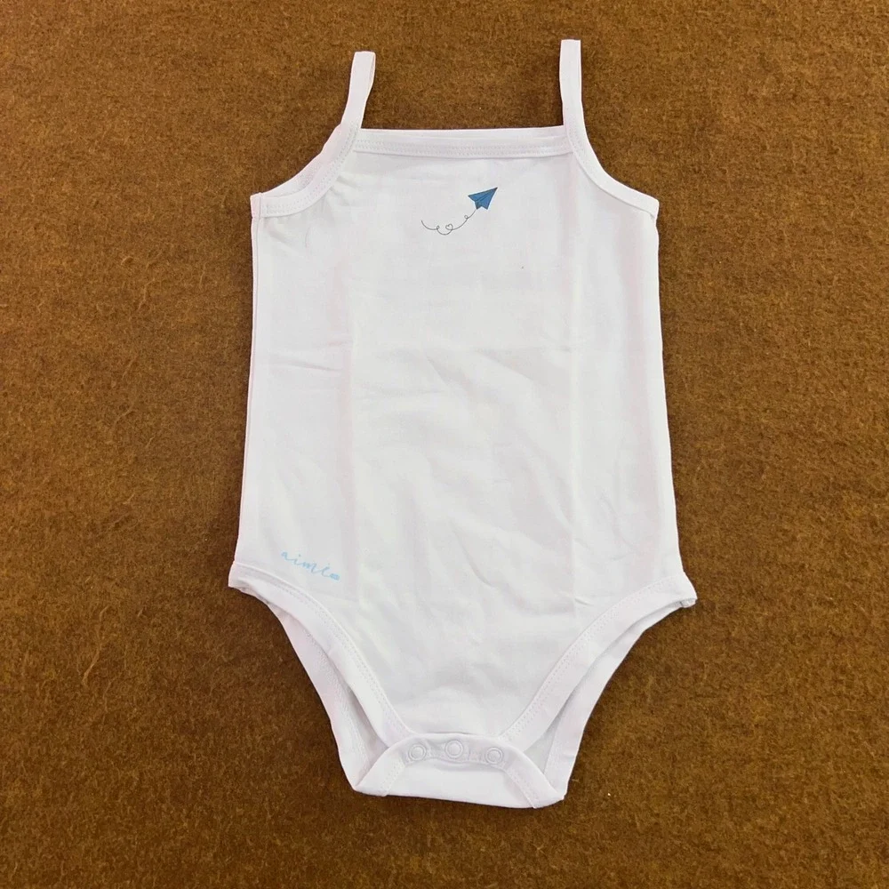 Aimi Child Unisex 12M White Paper Airplane Print Cami Bodysuit 2 Pieces New